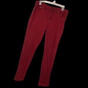 Lauren Ralph Lauren Red Skinny Jeans Size 8 Mid Rise Stretch Denim Pants